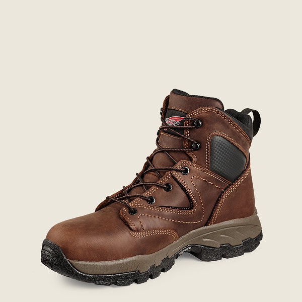 Mens Red Wing Truhiker - 6-inch Safety Toe - Hiking Boots Brown/Black - MXQ217806